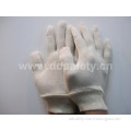 100% Natural Cotton Interlock Reversible Knit Wrist Nature Cotton Glove (DCH103)